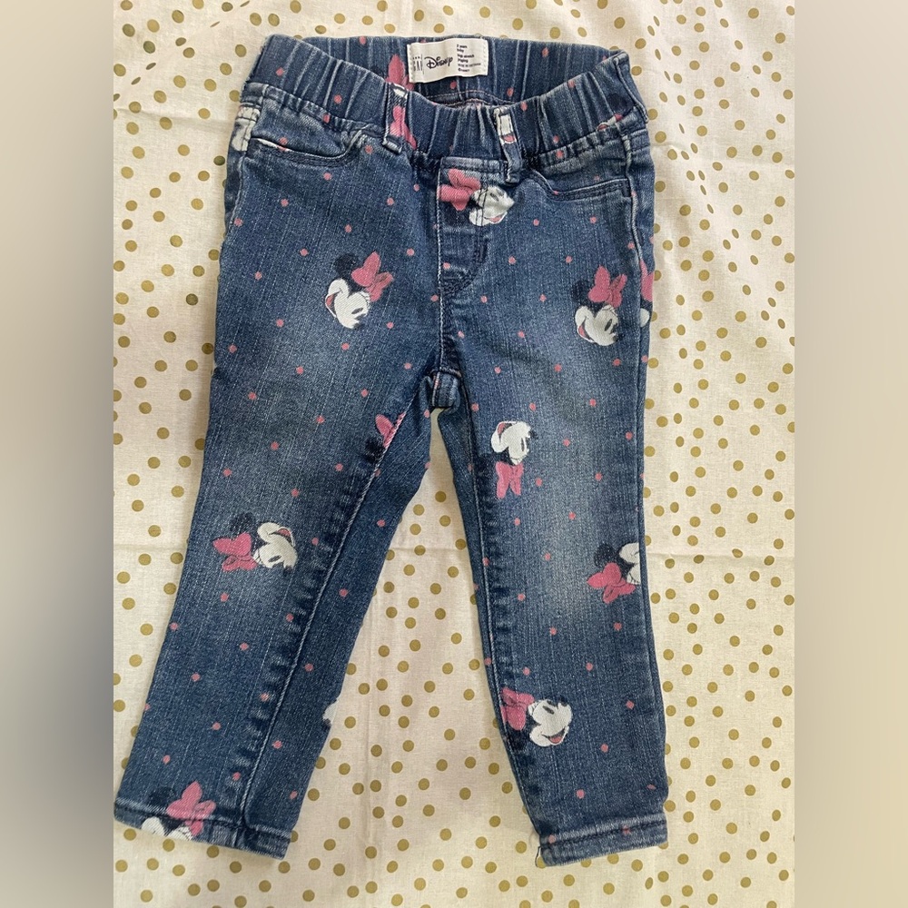 GAP Kids Denim Jeans with Minnie Mouse - Blue and Pink